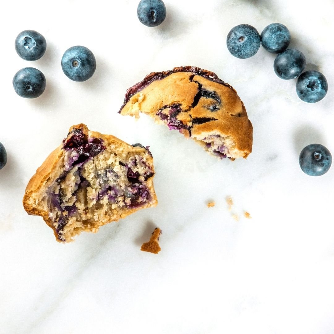 Gezonde blauwe bessenmuffins!